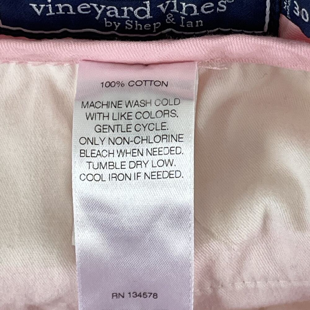 Vineyard Vines Men's Size 30 Club Short 9” Chino Cotton Twill Pink Golf Preppy - Picture 11 of 11